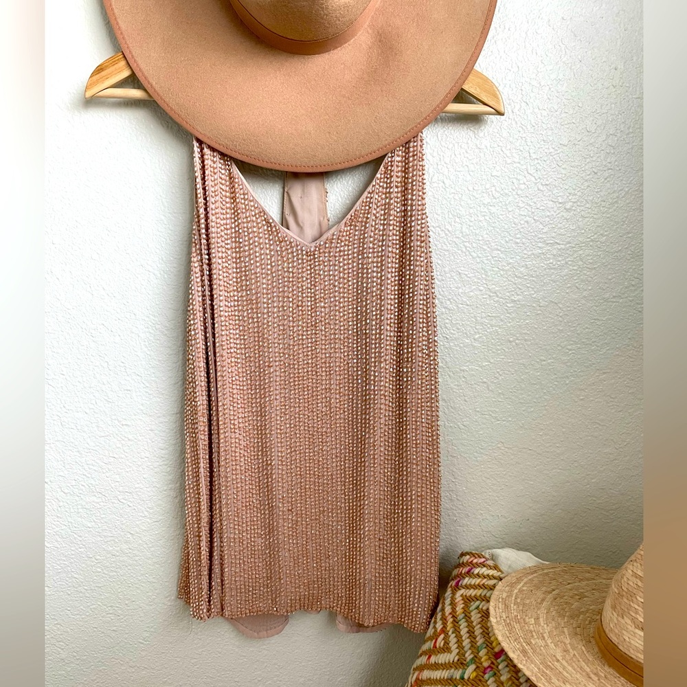 Alice and Olivia razorback beaded tank